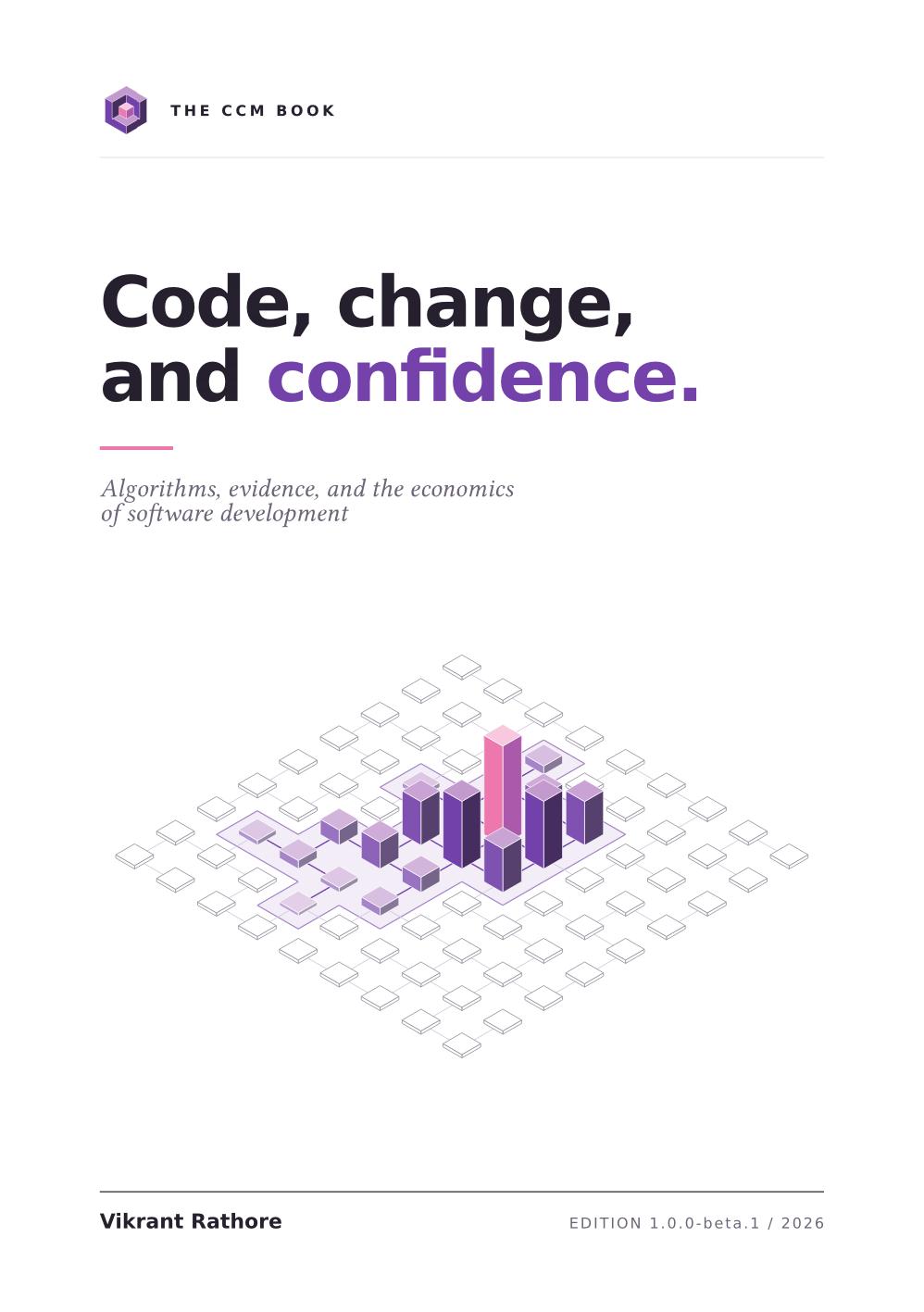 The CCM book cover, with the logo, the title, and an isometric lattice in which one change rises and spreads through a bounded closure.