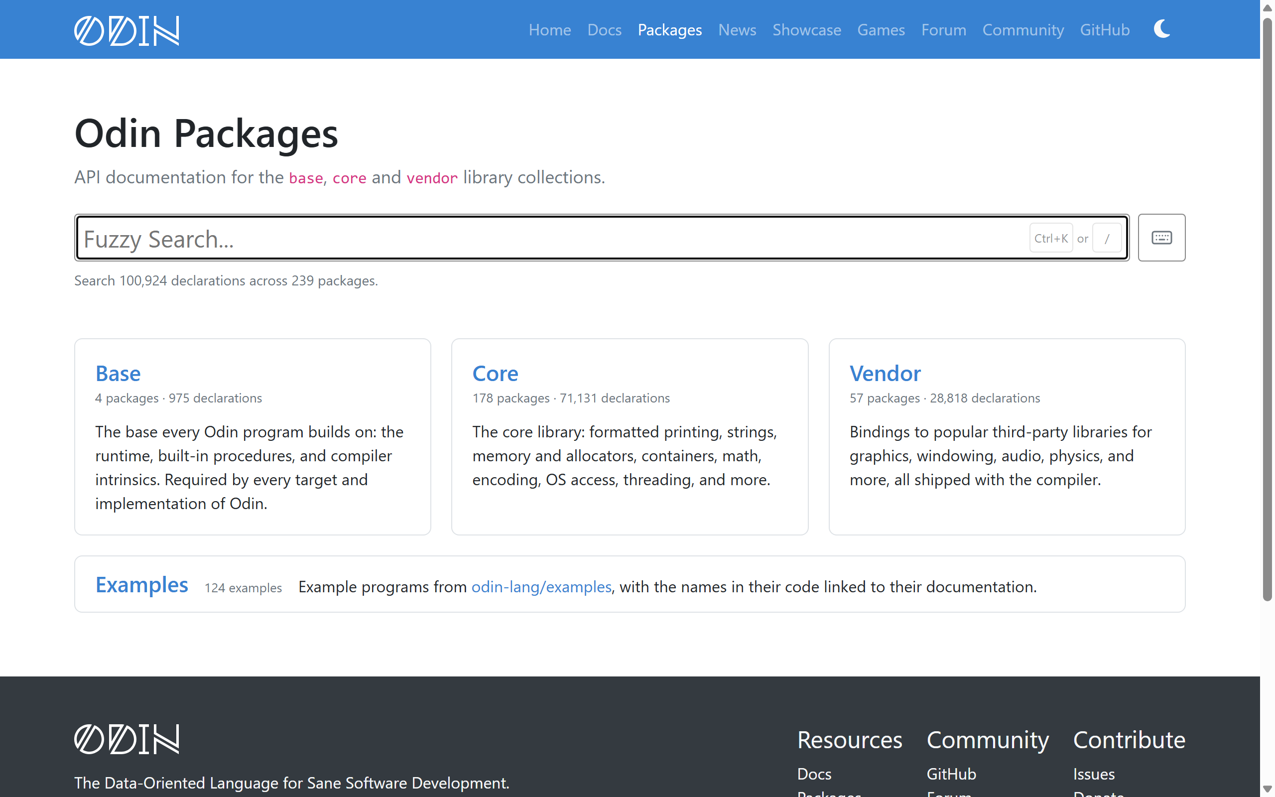 The new pkg.odin-lang.org home page