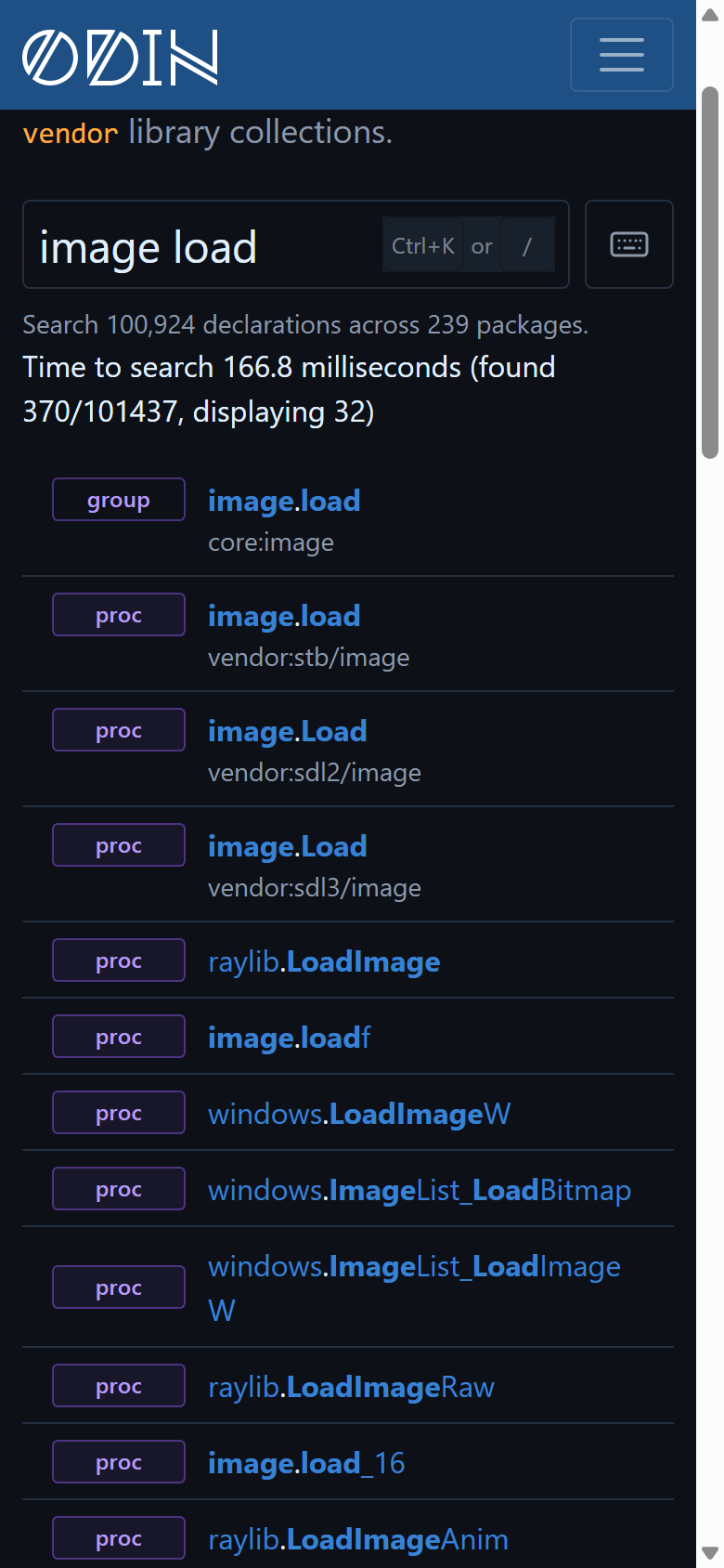 Search results on a phone